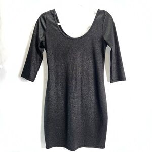 ULTRA Flirt Black Silver Sparkle Bodycon Mini Dress M